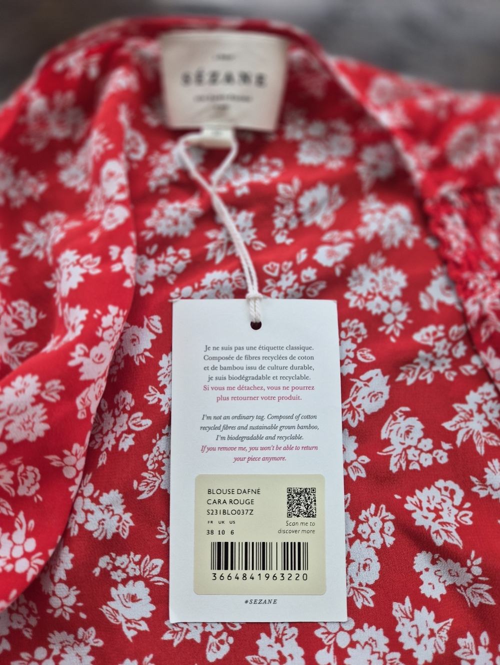 *NWT* [Sezane] Dafne Blouse Size 38/6 - Picture 5 of 12